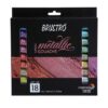 Brustro Artists' Metallic Gouache Paint | Set of 18 Shades x 12ml Tubes - Vibrant & Opaque Shimmer for Fine Art